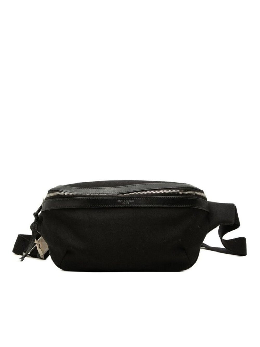 Saint Laurent Belt Bag Black Canvas Leather
